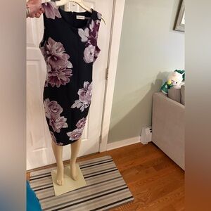 Calvin Klein Black and Purple Dress